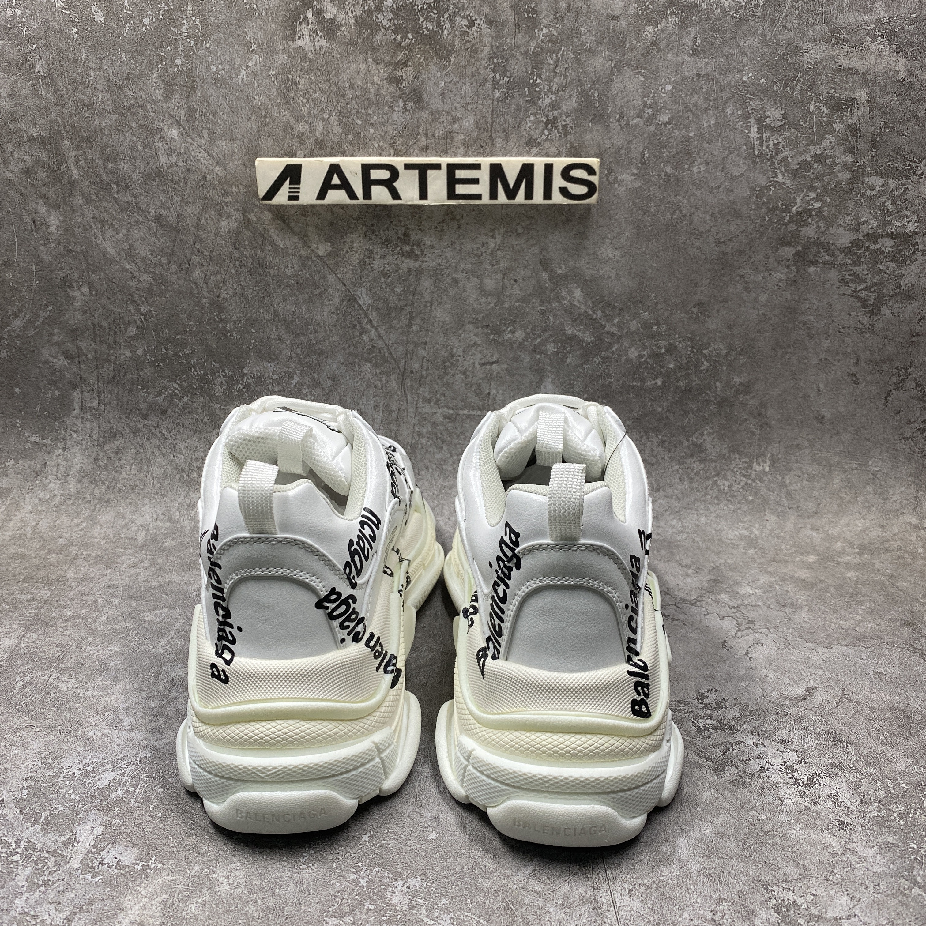 Balenciga Triple S Logotype Sneaker in White
