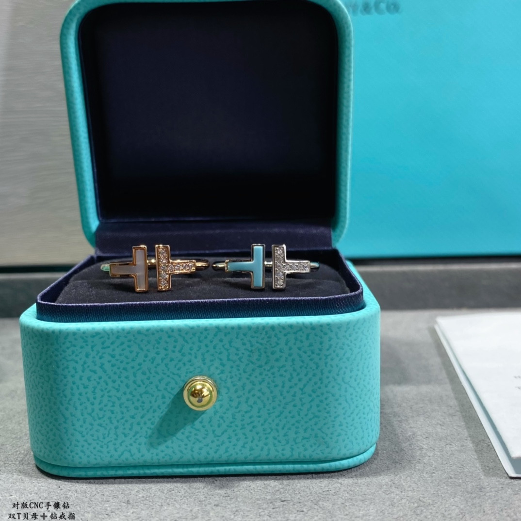 t*f*ny & co. double t mother-of-pearl & Di*m*nd ring