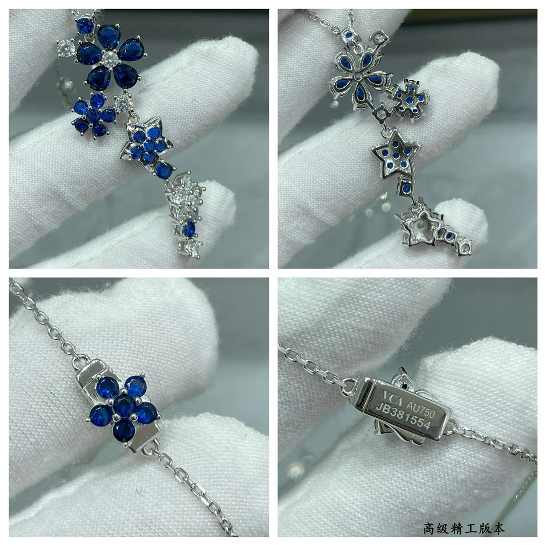 V*N CL*F & arpels colored floral necklace chain length approx 45cm