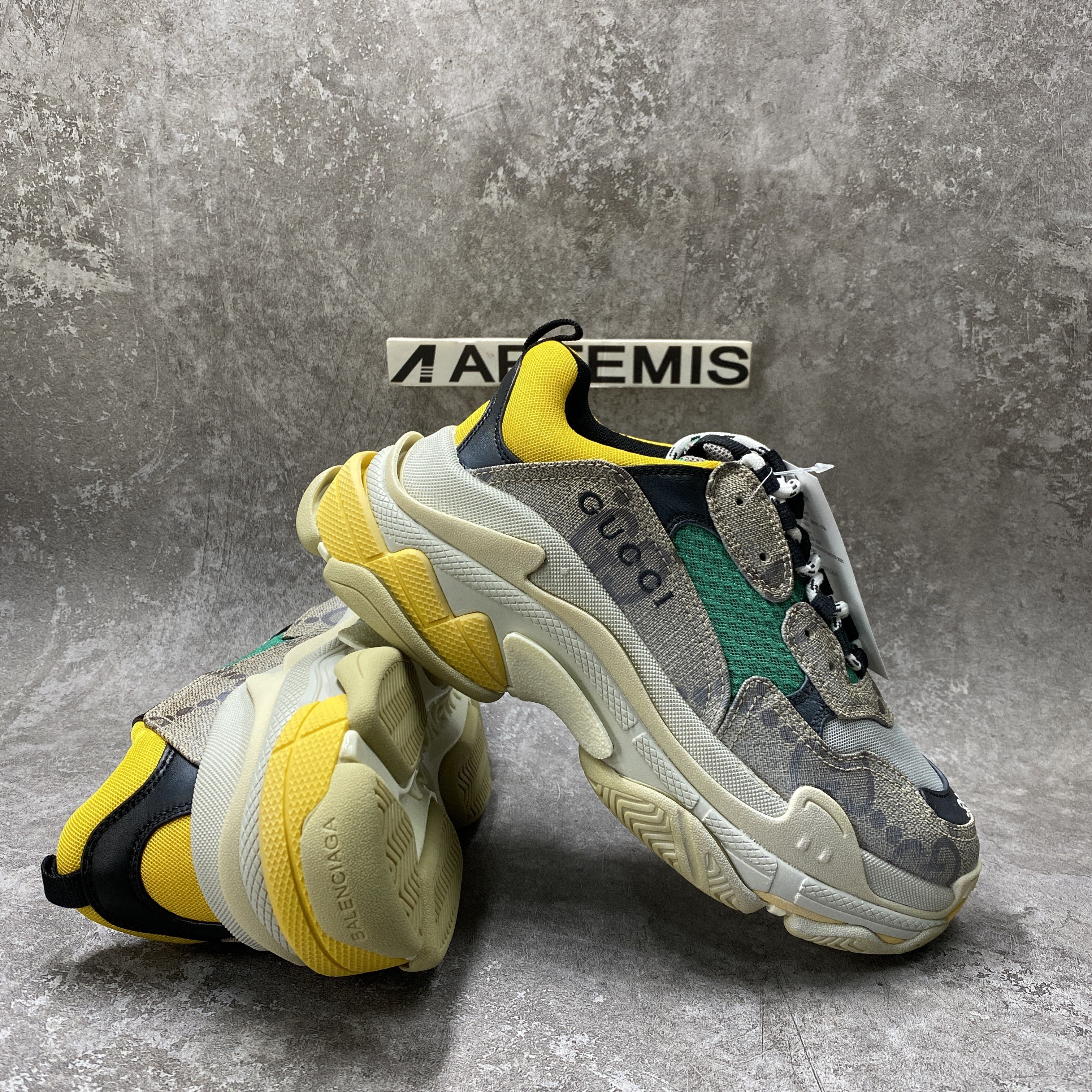 Balenciga x G The Hacker Project Triple Beige Green Yellow