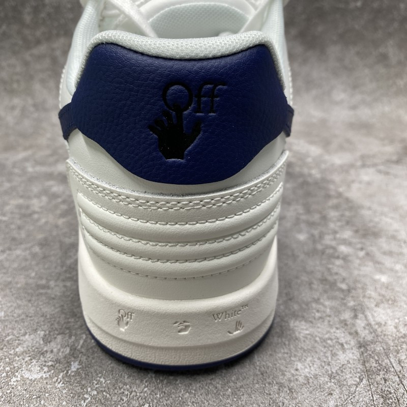 OFF-WHITE Out Of Office OOO Low Tops White White Navy Blue