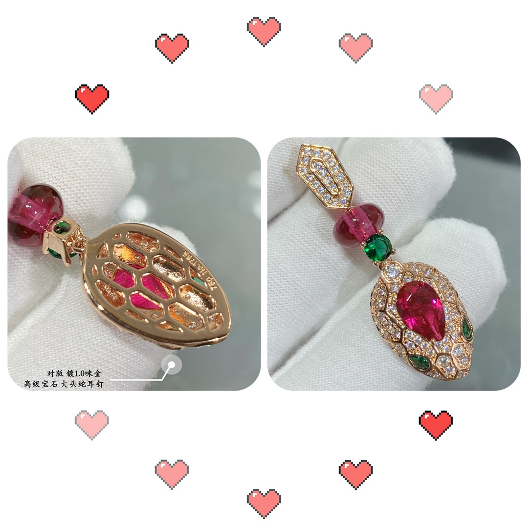 B*l*ai big head snake earrings