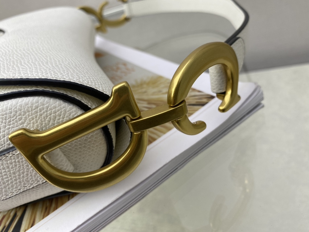 SADDLE BAG WITH STRAP Latte Grained Calfskin 25.5x20x6.5cm