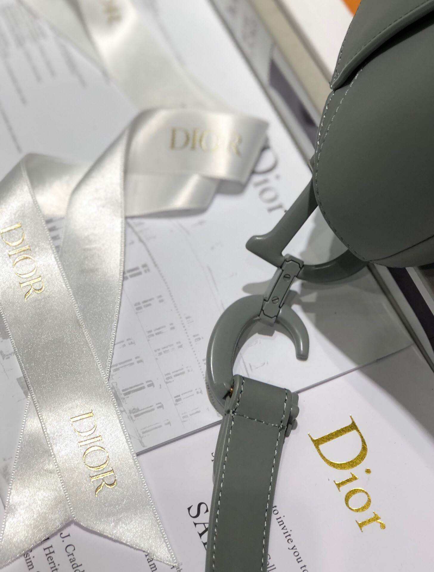 D*or saddle bag placid blue smooth calfskin 25.5x20x6.5cm