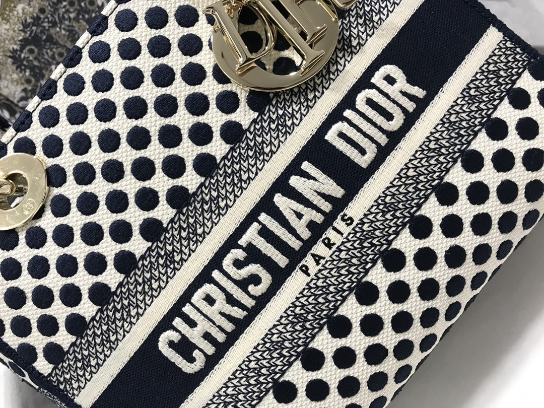 medium D*or lady d-lite bag polka dots 24 x 20 x 11 cm