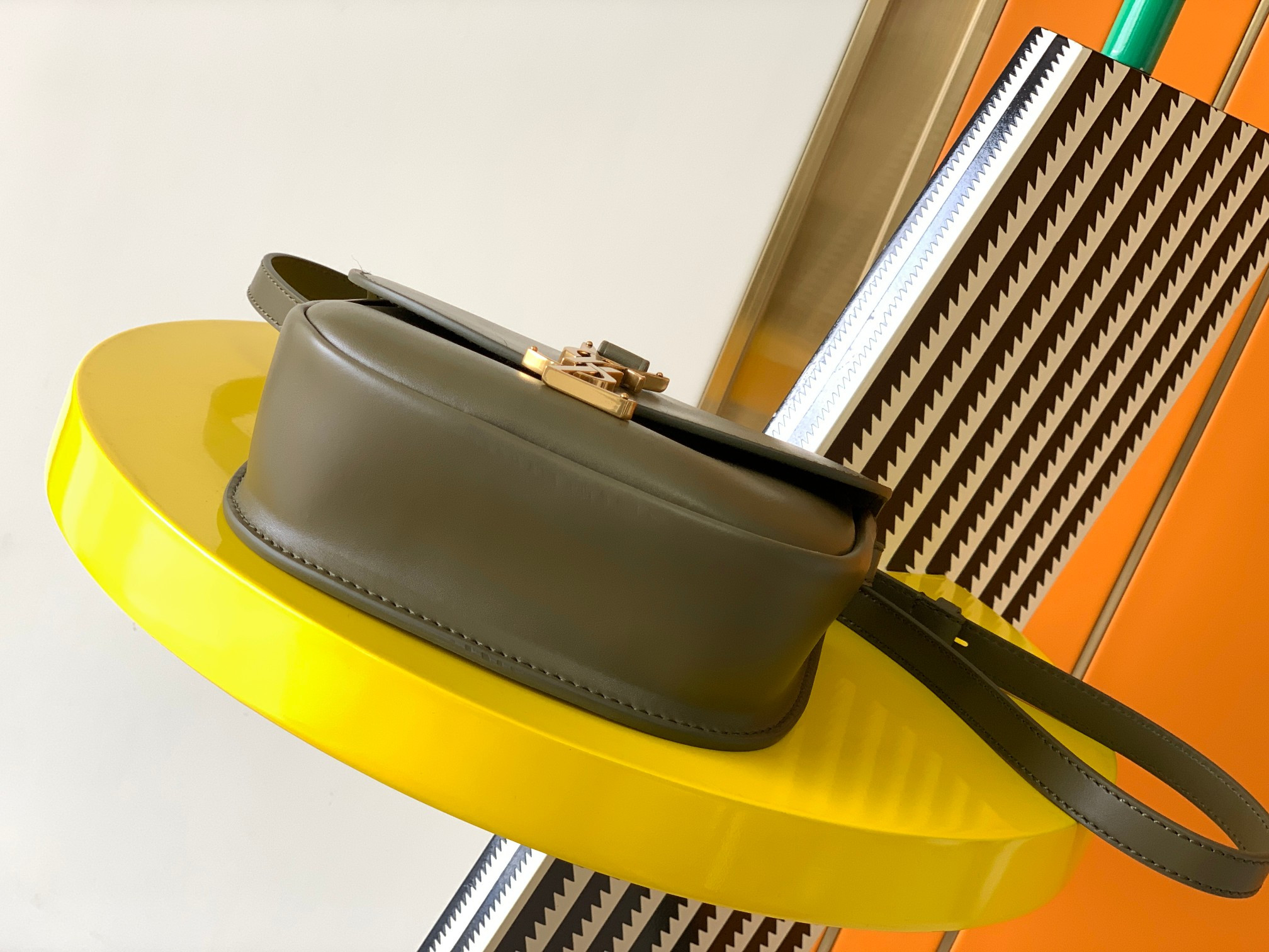 Y*L kaia small satchel in smooth leather 7.2 x 6.1 x 2.1 inches