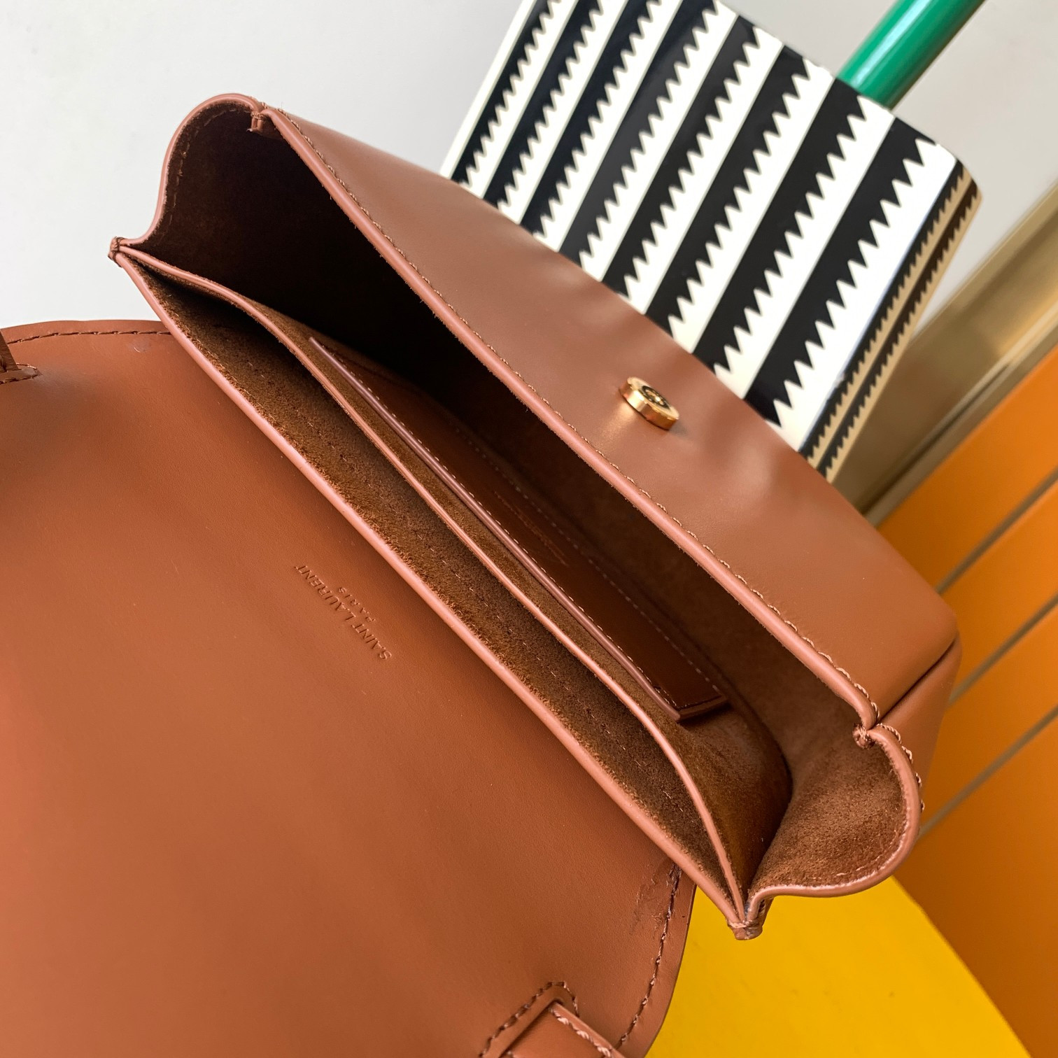 Y*L kaia small satchel in smooth leather 7.2 x 6.1 x 2.1 inches