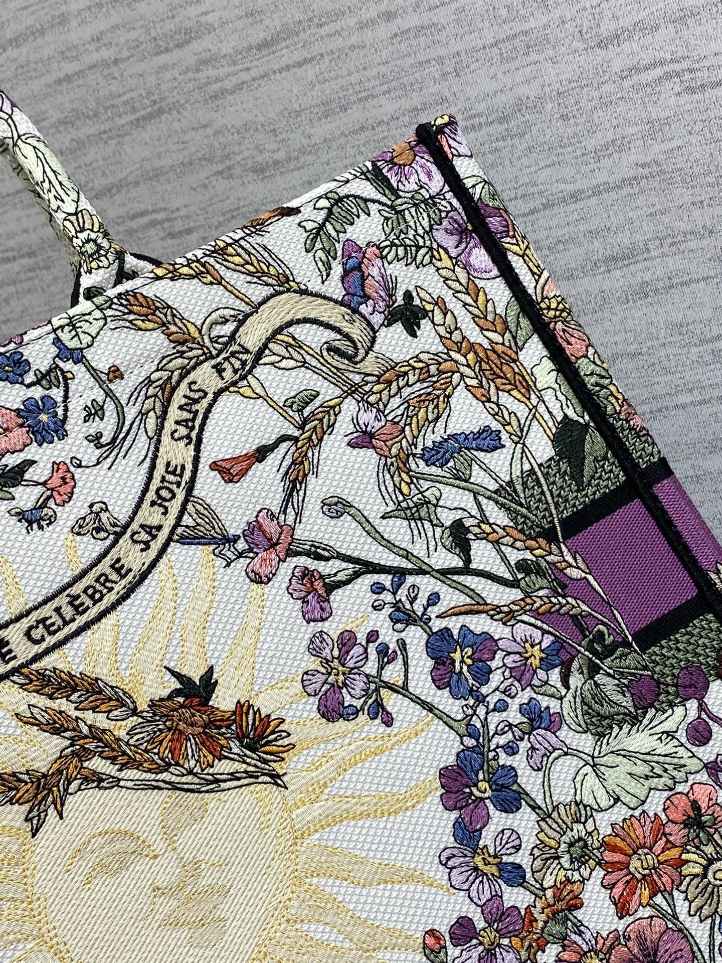 D*or book tote  ecru multicolor 42x18x35cm