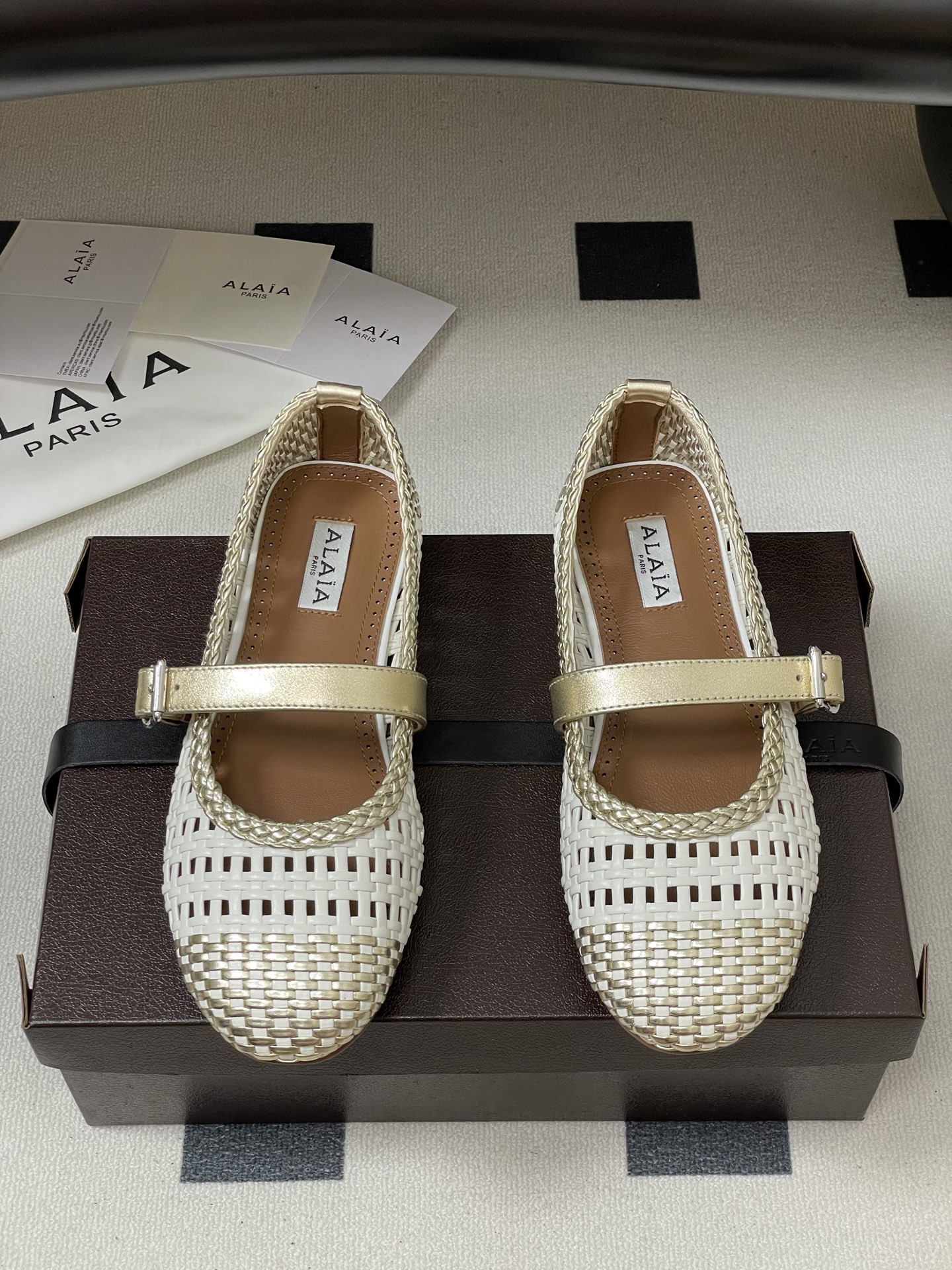 UA Alaïa Hollow Woven Mary Jane Flats(Customized Size 7-10 days production time)