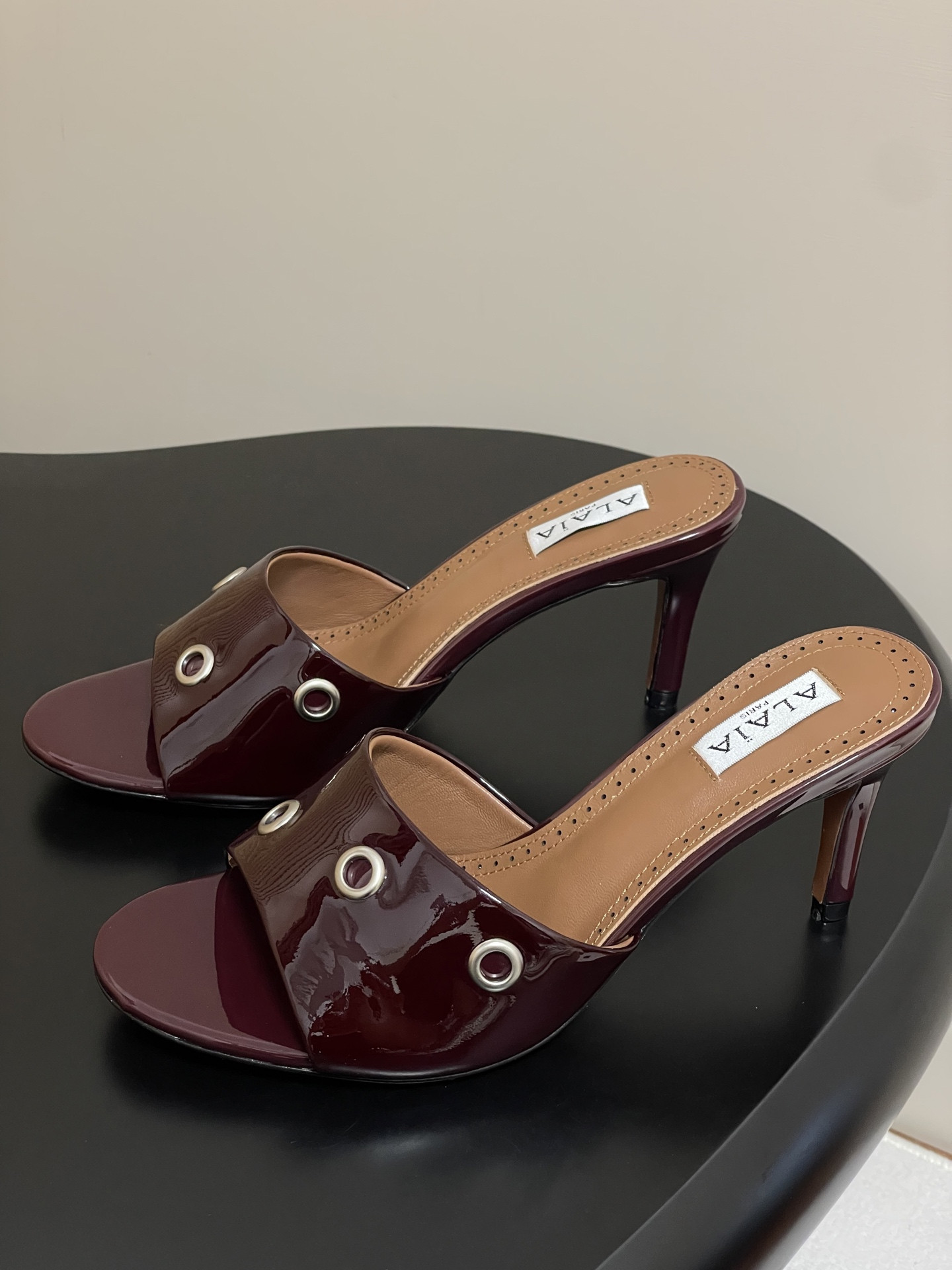 UA Alaia Ring Eyelets slippers 7cm Heel(Customized Size 7-10 days production time)