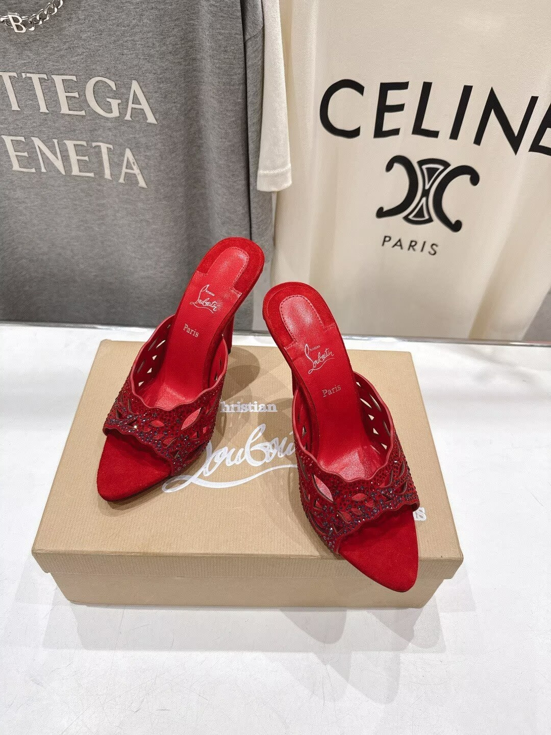 ua Chr1st1an louboutin lasera strass mule 10cm heel