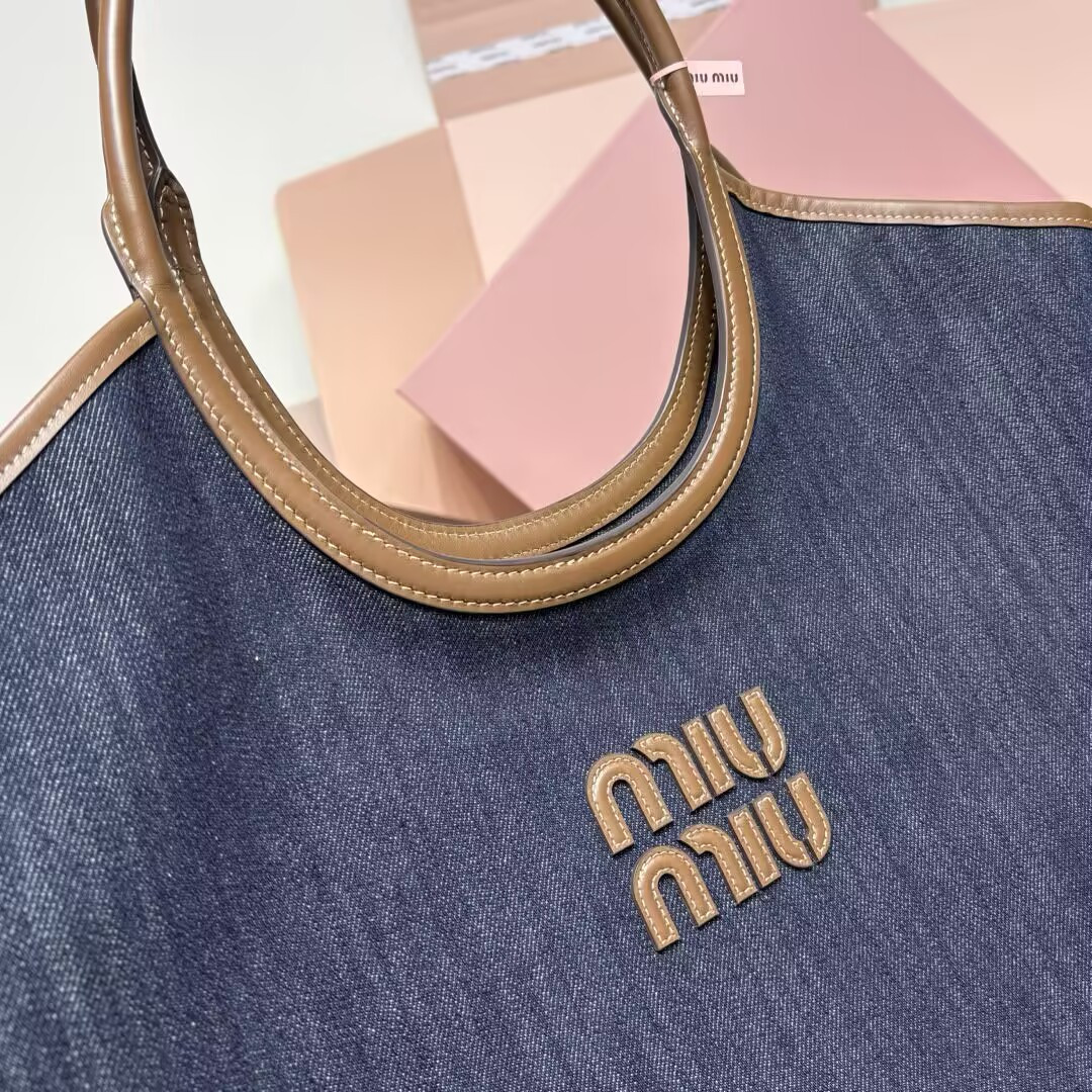 Miu Miu IVY denim bag 40x39x18cm