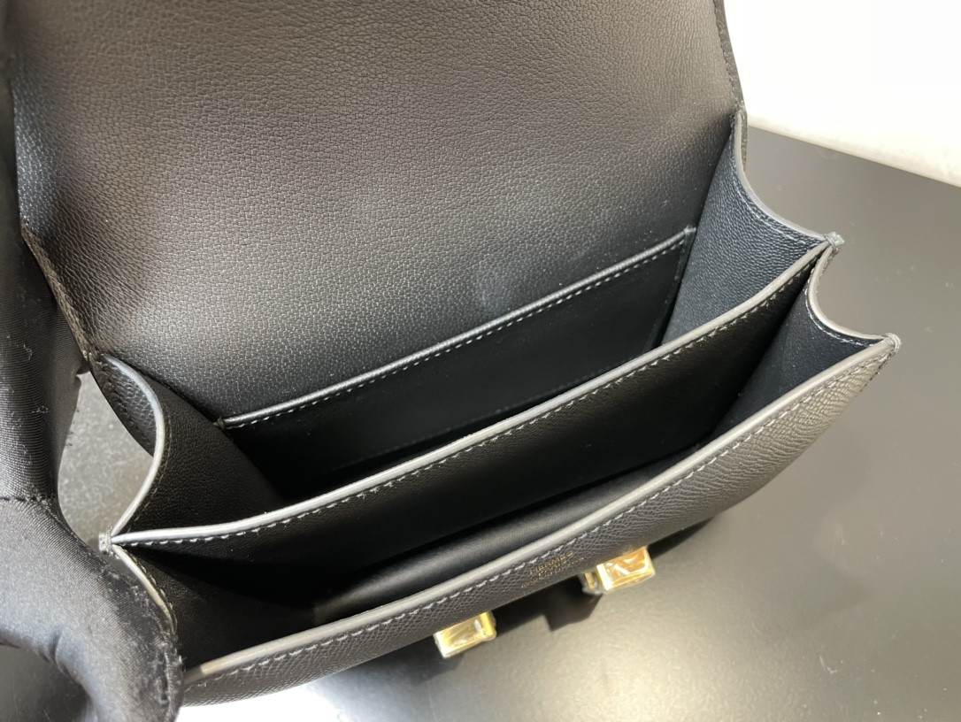 H**me5 Constance 24 Black Epsom 9.4" x 5.9" x 3"