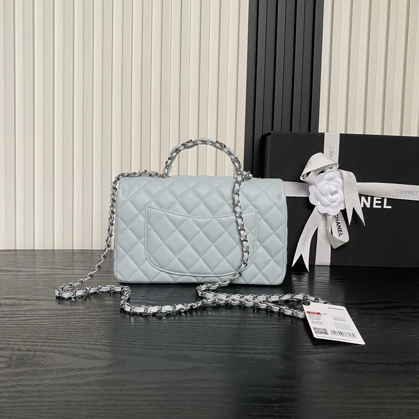 CHANEL FLAP BAG WITH TOP HANDLE AS5702 22.5x13.5x6cm