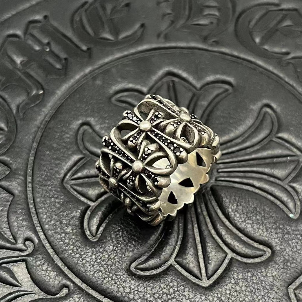 Ch*0me He**ts Cross Ring