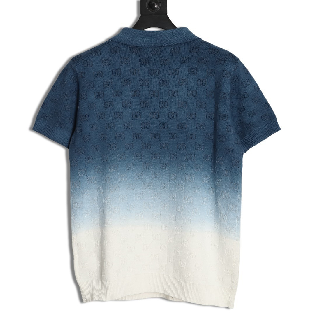 Gvc*1 knitting short-sleeved polo shirt