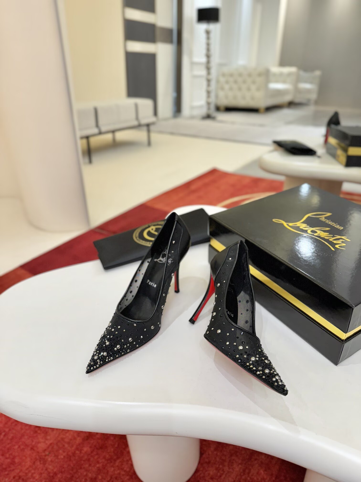 ua Chr1st1an louboutin miss z mesh pumps 8.5cm heel