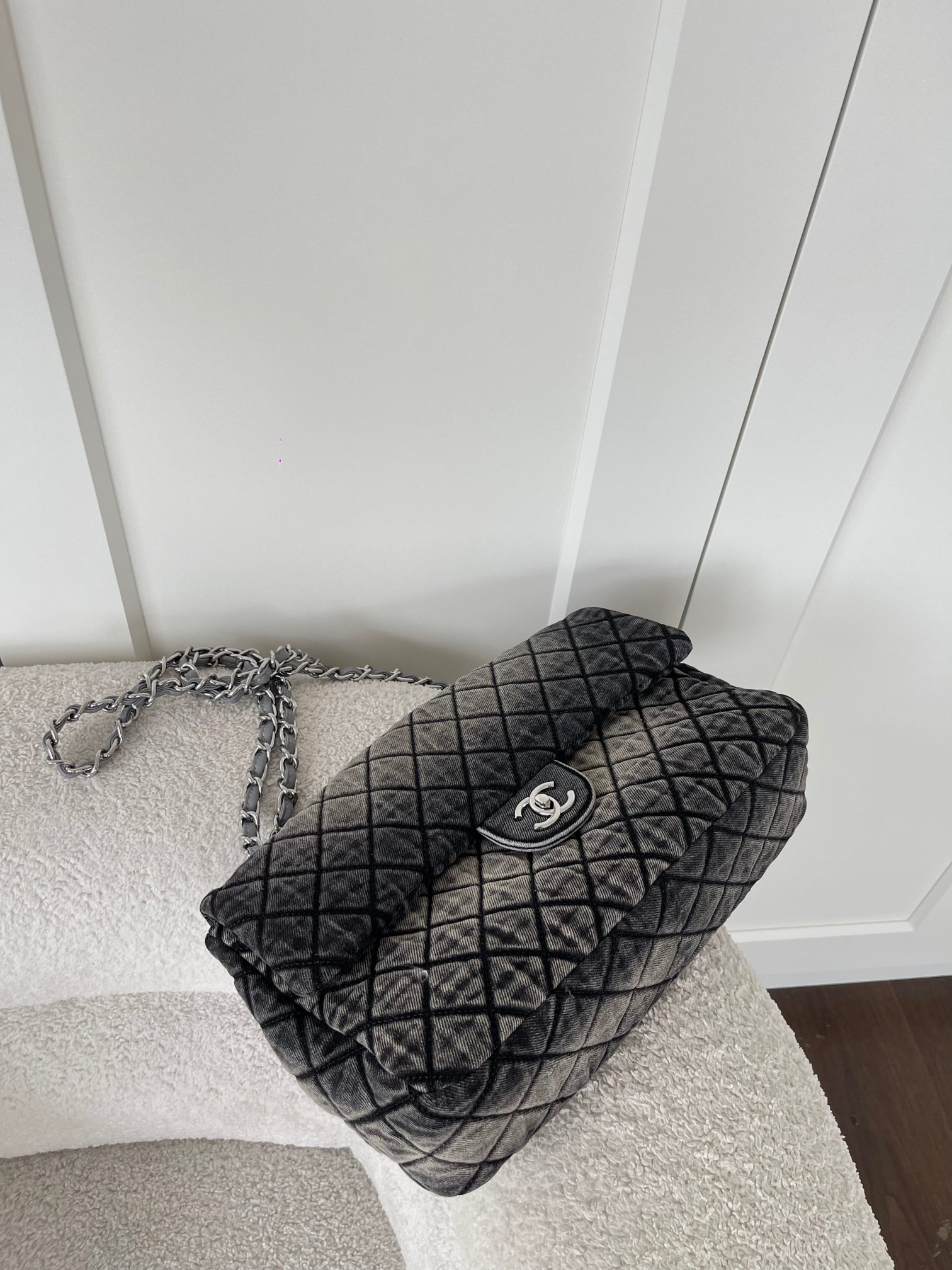 Chanel Denimpression Flap Bag 33x22x8cm