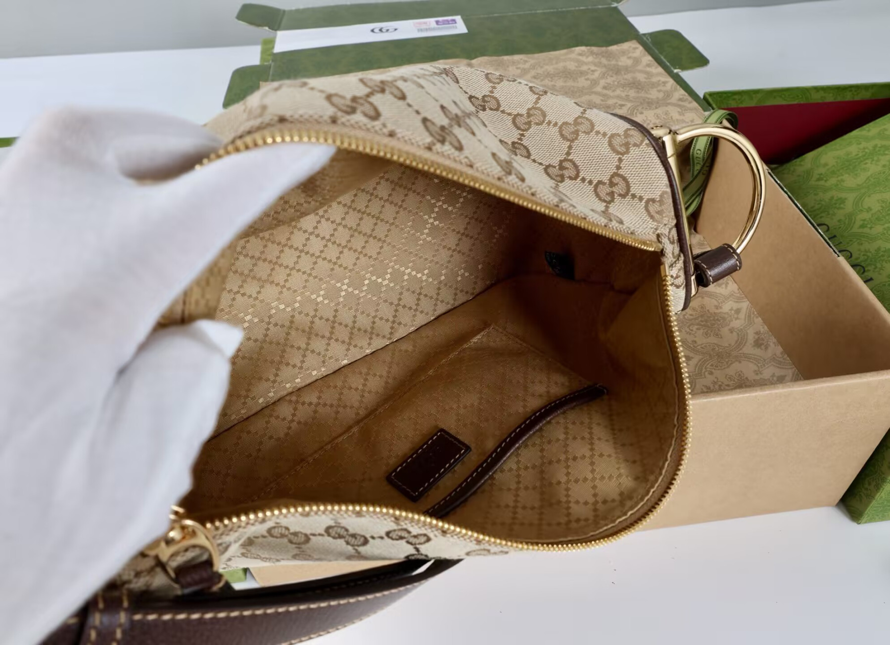 Gvc*1 half horsebit medium shoulder bag without box 31.5x17x12cm