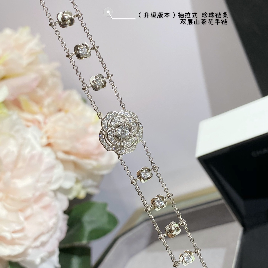 Ch**el Camellia Double Bracelet
