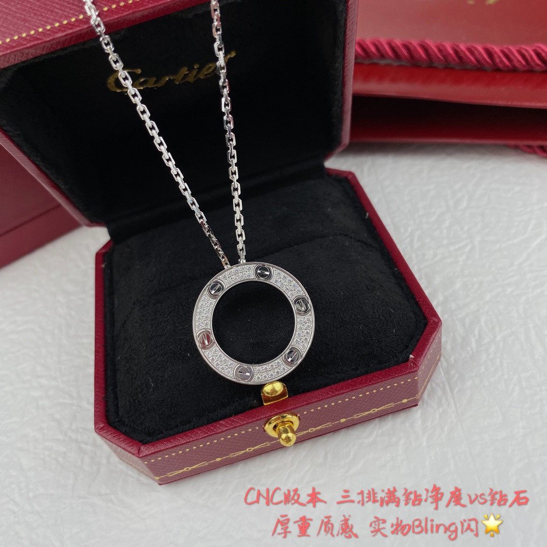 Ca*t1er Double-sided fully D1am0nd-encrusted coin Necklace
