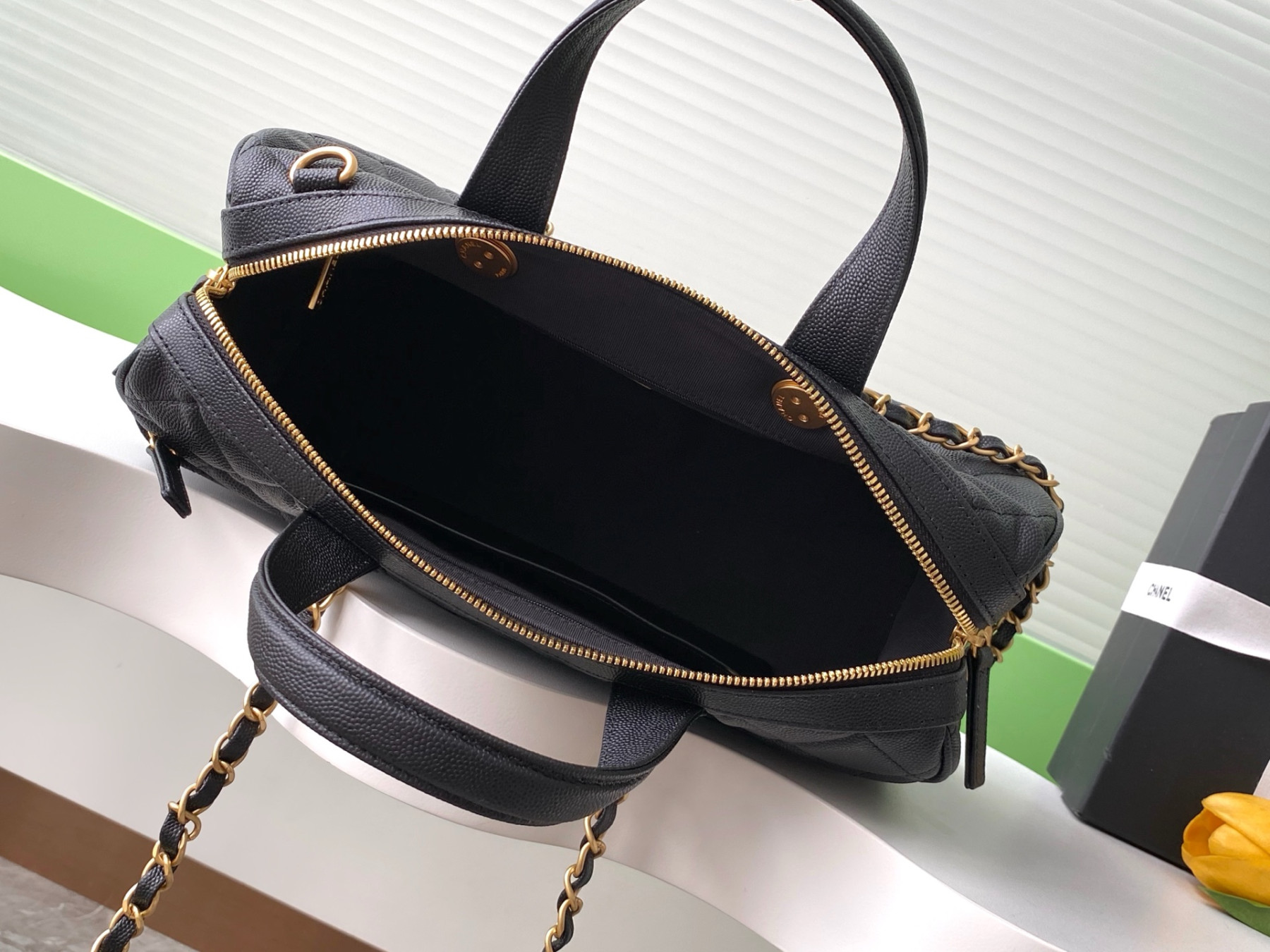 Chanel Large Bowling Bag AS5579 17x31x13cm