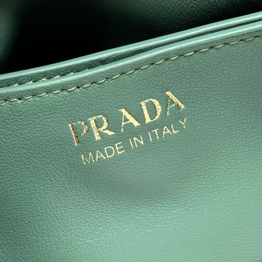 Pra*a Slouchy Lambskin Leather Shoulder Bag 25x18.5x11.5cm