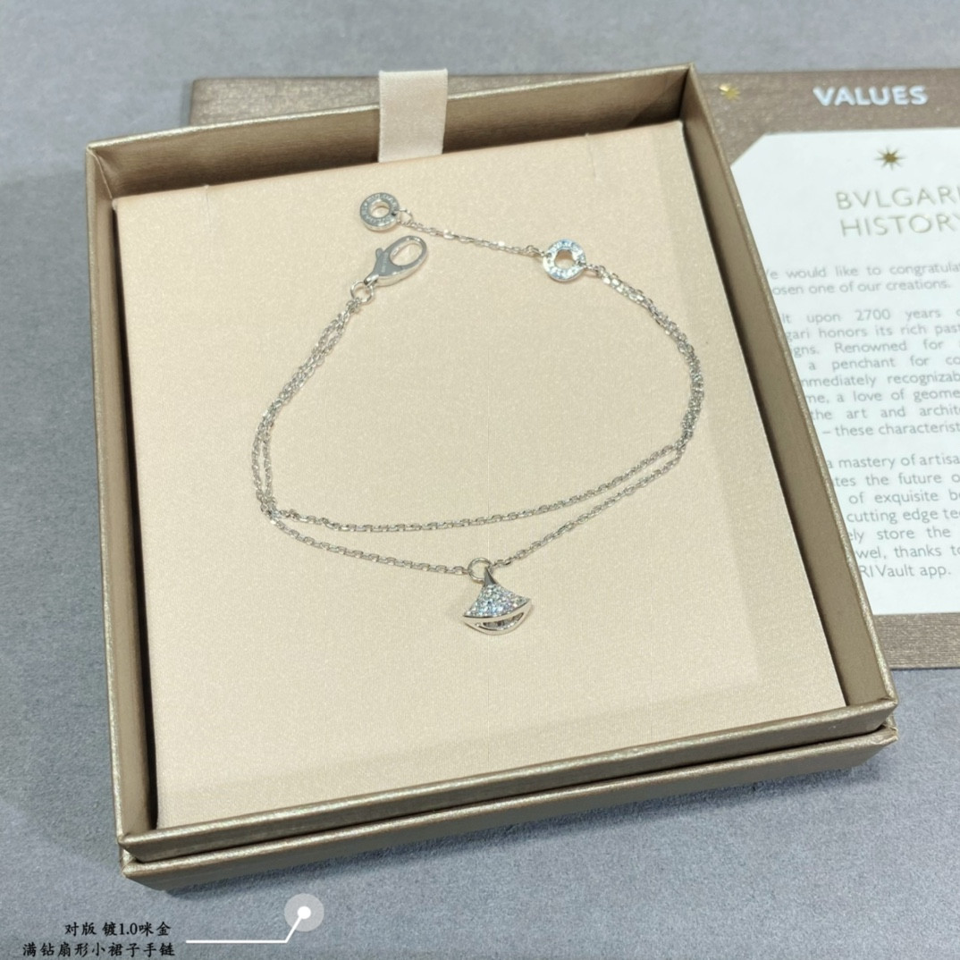 Bv1g*ai D1am0nd fan-shaped mini skirt Bracelet