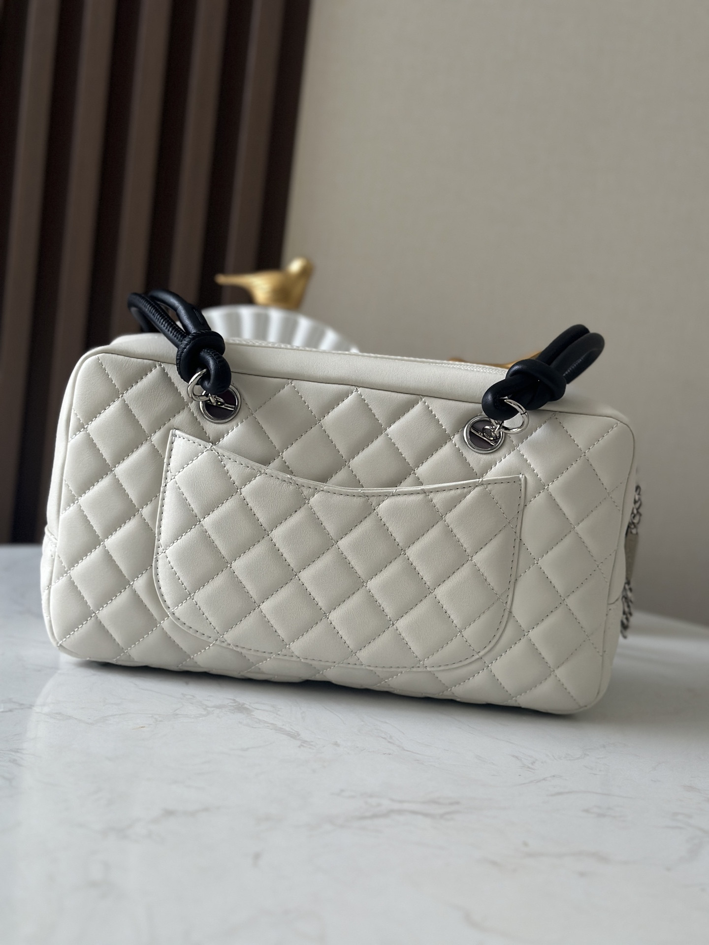 Chanel Ligne Cambon Bowling Bag AS3327 15x27x10cm