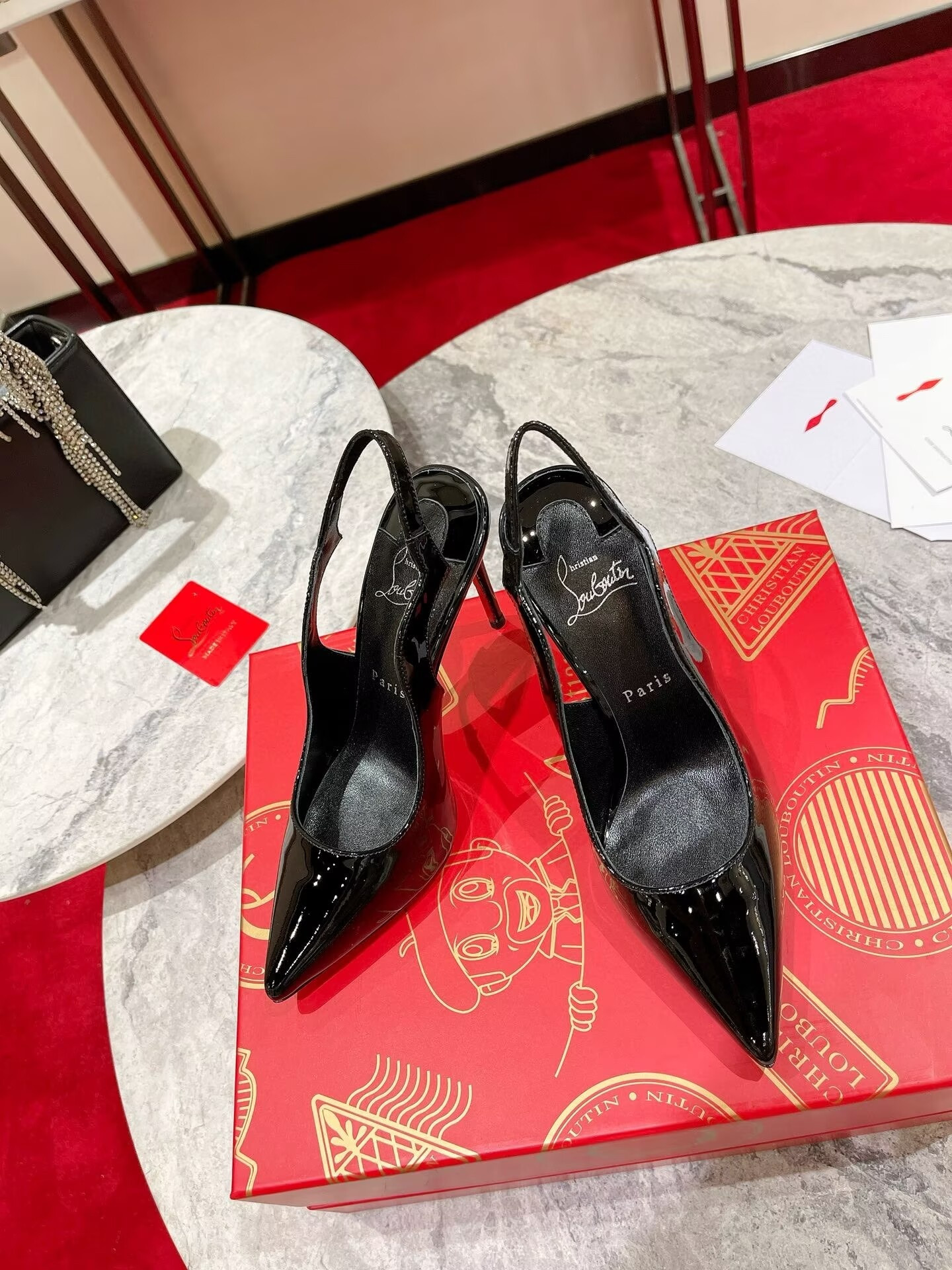 ua chr1st1an louboutin hot chick sling 100 mm slingback pumps(cusT0mized, no exchange no return, about 15 days)