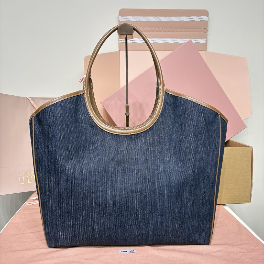 Miu Miu IVY denim bag 40x39x18cm