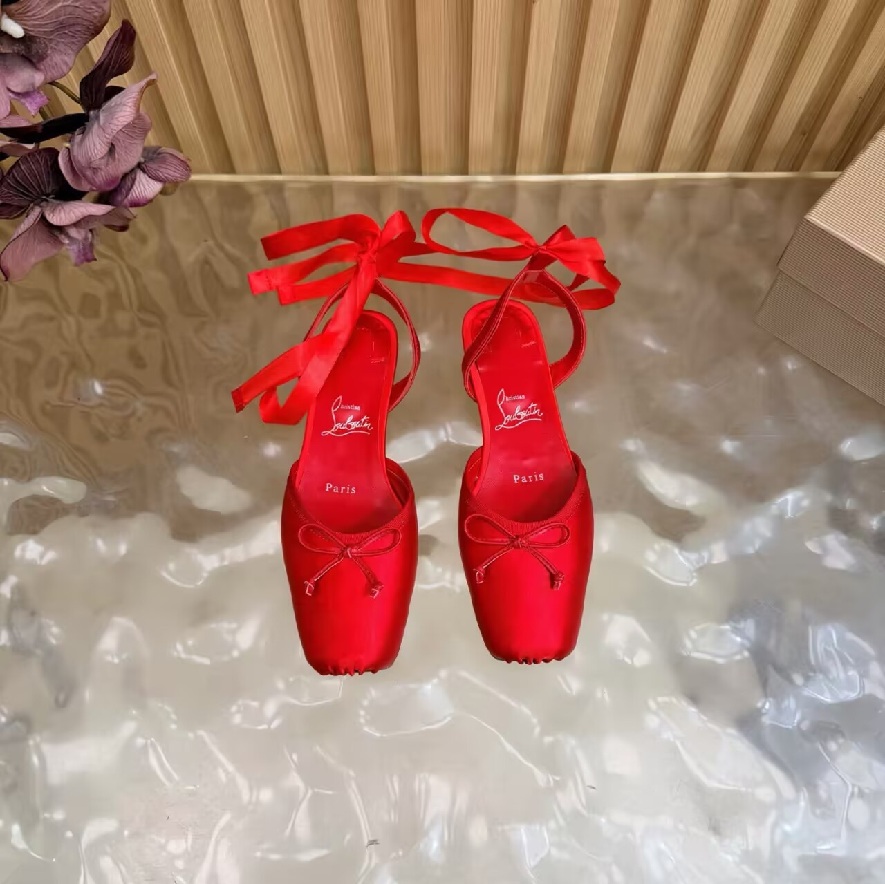ua Chr1st1an louboutin cassia lace up ballerina