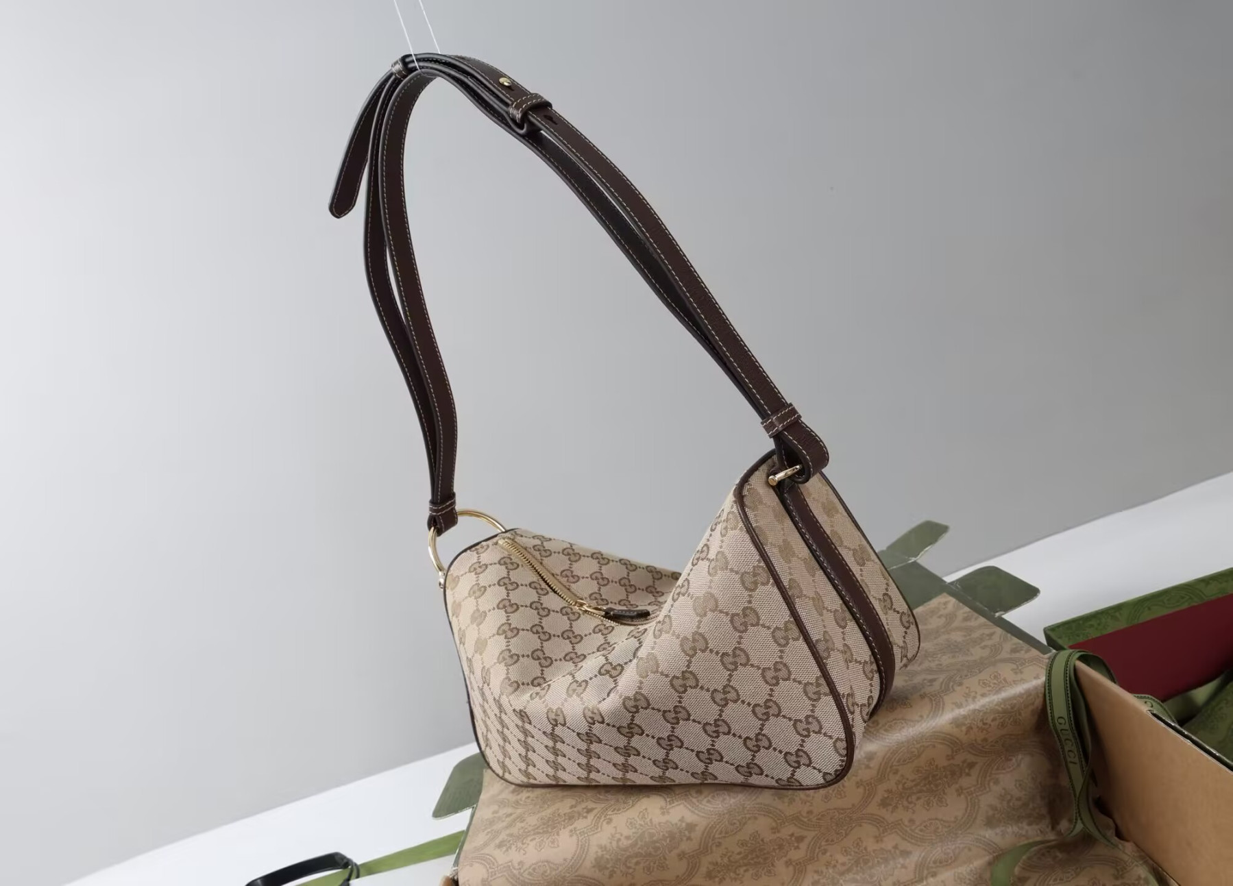 Gvc*1 half horsebit medium shoulder bag without box 31.5x17x12cm