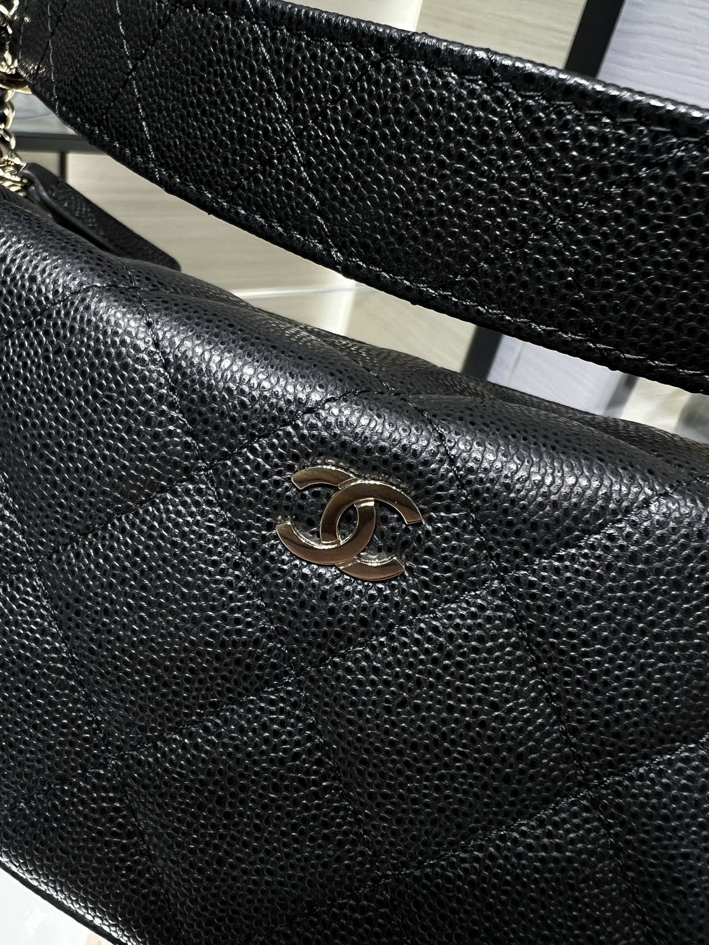 Chanel Clutch with chain Light Gold Hardware AP5094 15x22x6cm