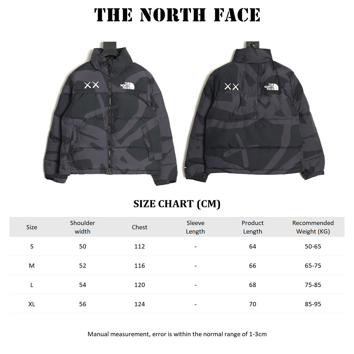 the n0r*h Fa*e x kaws short puffer jacket