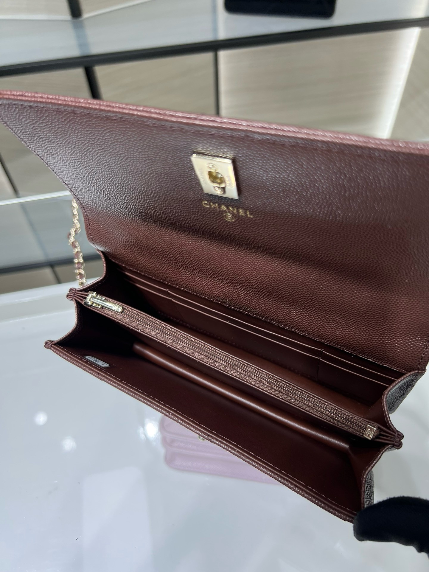 Chanel FLAP BAG WITH TOP HANDLE WALLET ON CHAIN 11x18.5x6cm