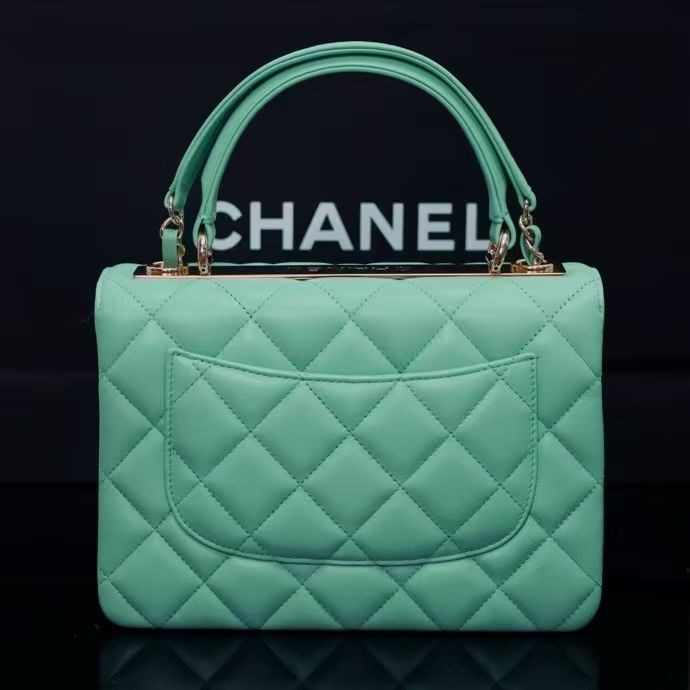 CHANEL FLAP BAG WITH TOP HANDLE 17x25x12cm