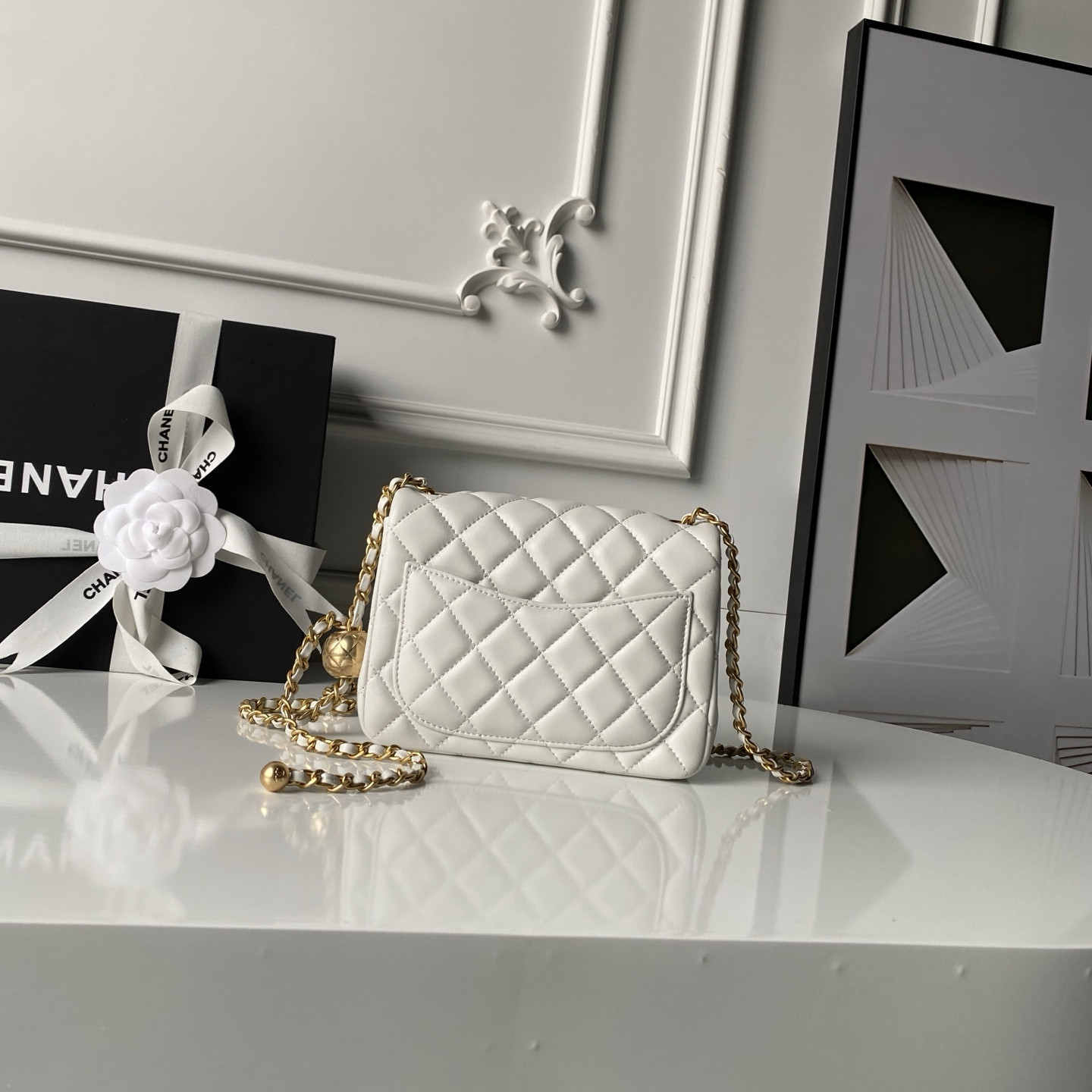 Ch**el MINI FLAP BAG 13.5x17x8cm