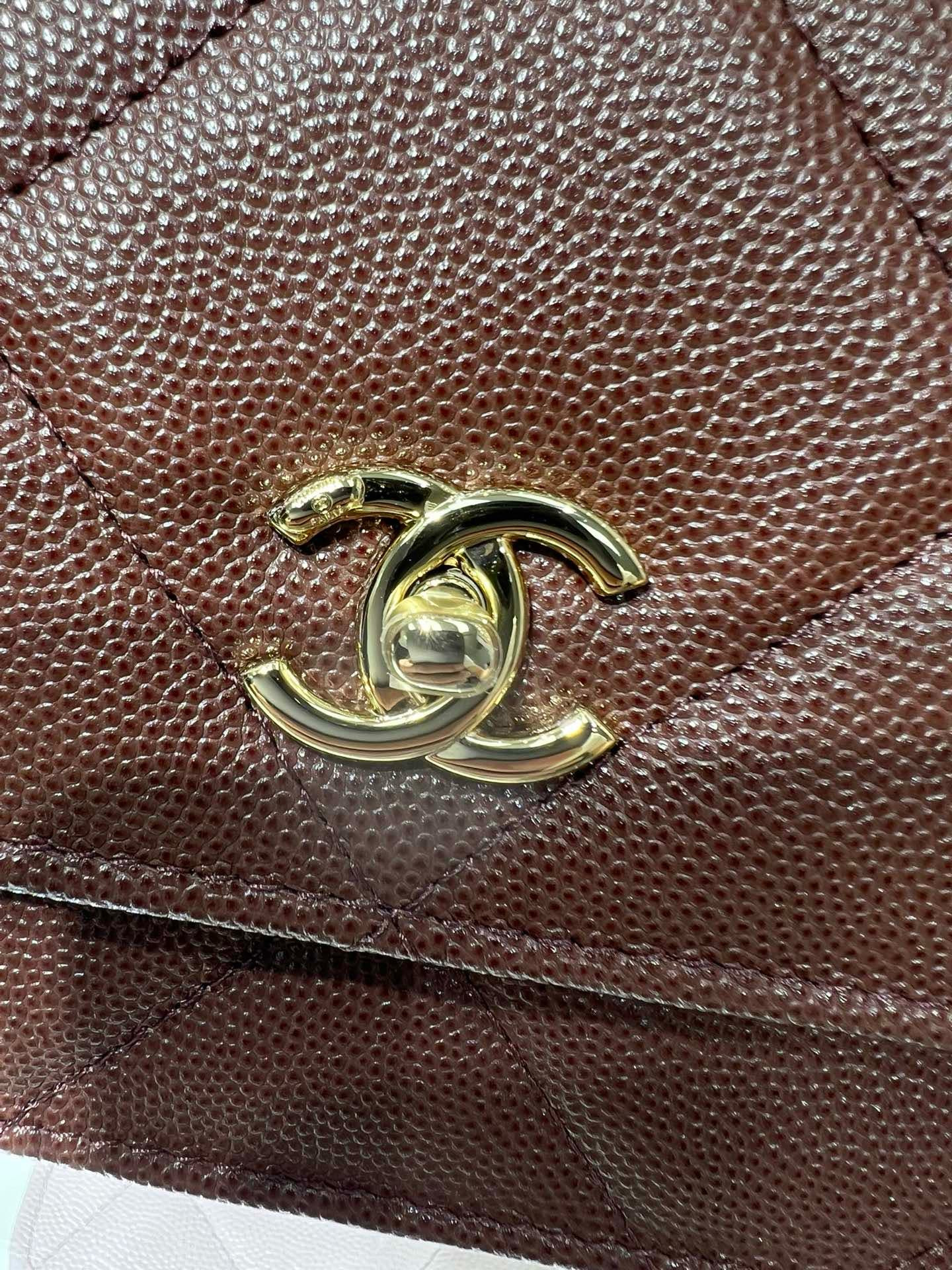 Chanel FLAP BAG WITH TOP HANDLE WALLET ON CHAIN 11x18.5x6cm