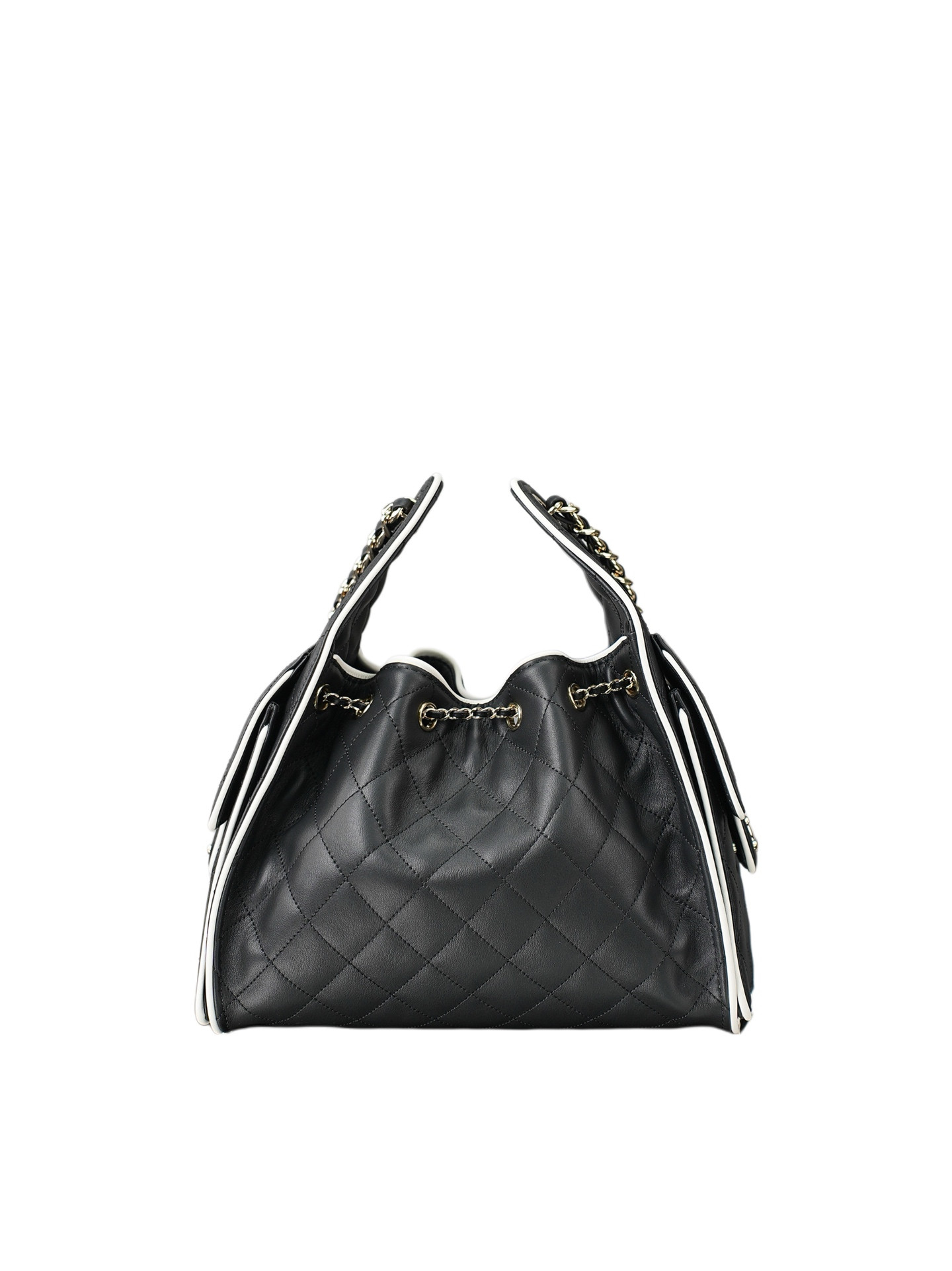 CHANEL 25C Bucket BAG Light gold buttons 30x26x14cm