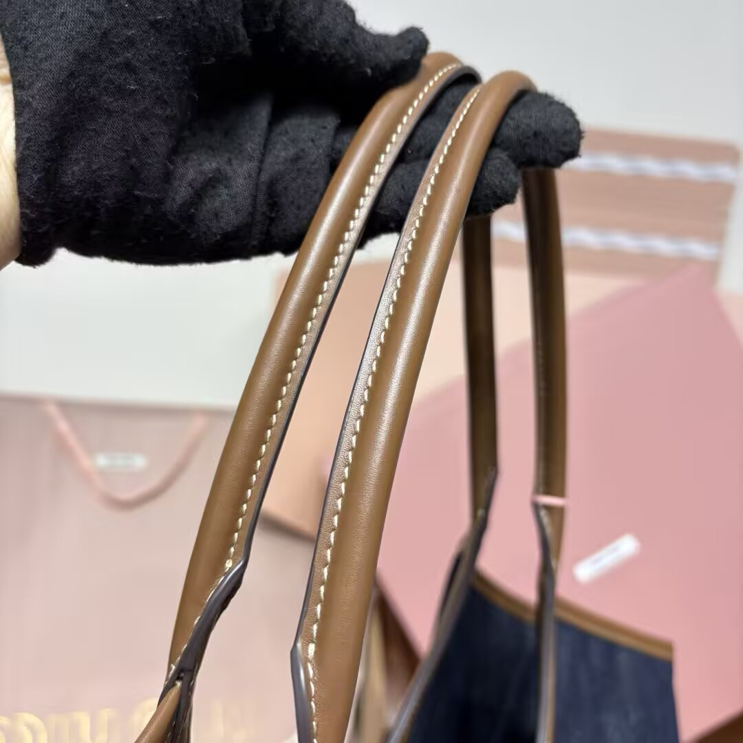 Miu Miu IVY denim bag 40x39x18cm