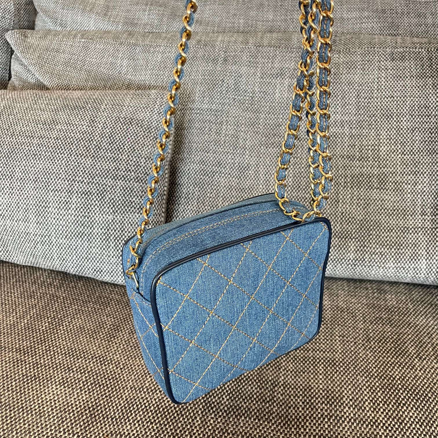 Chanel Denim Quilted Bag 17.5x15.5x6.5cm