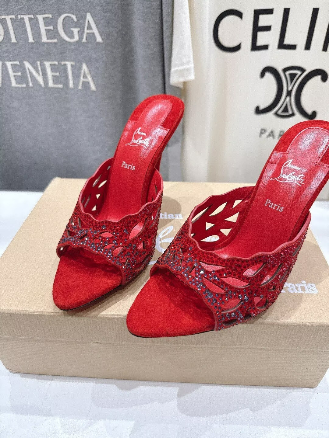 ua Chr1st1an louboutin lasera strass mule 10cm heel
