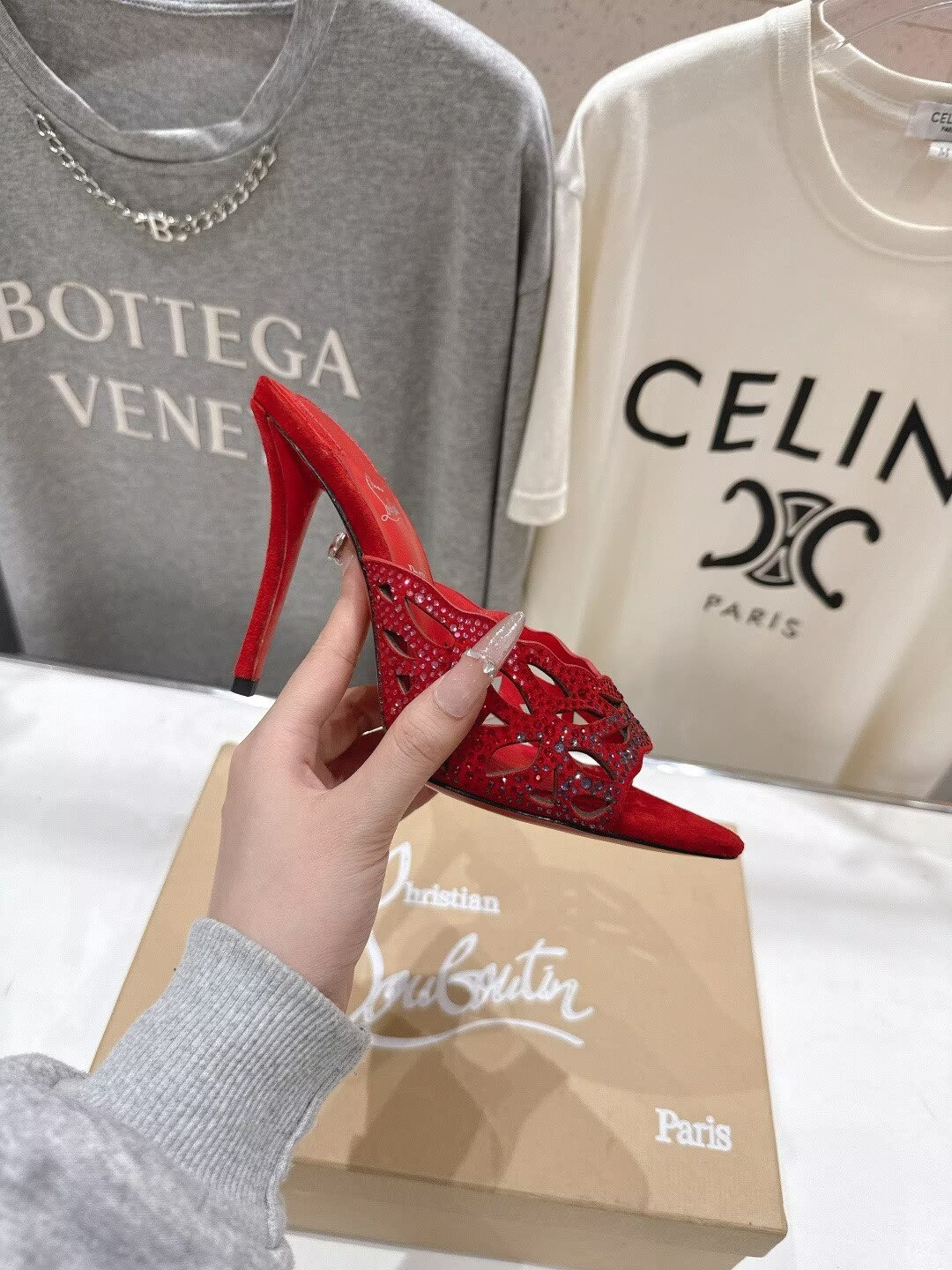 ua Chr1st1an louboutin lasera strass mule 10cm heel