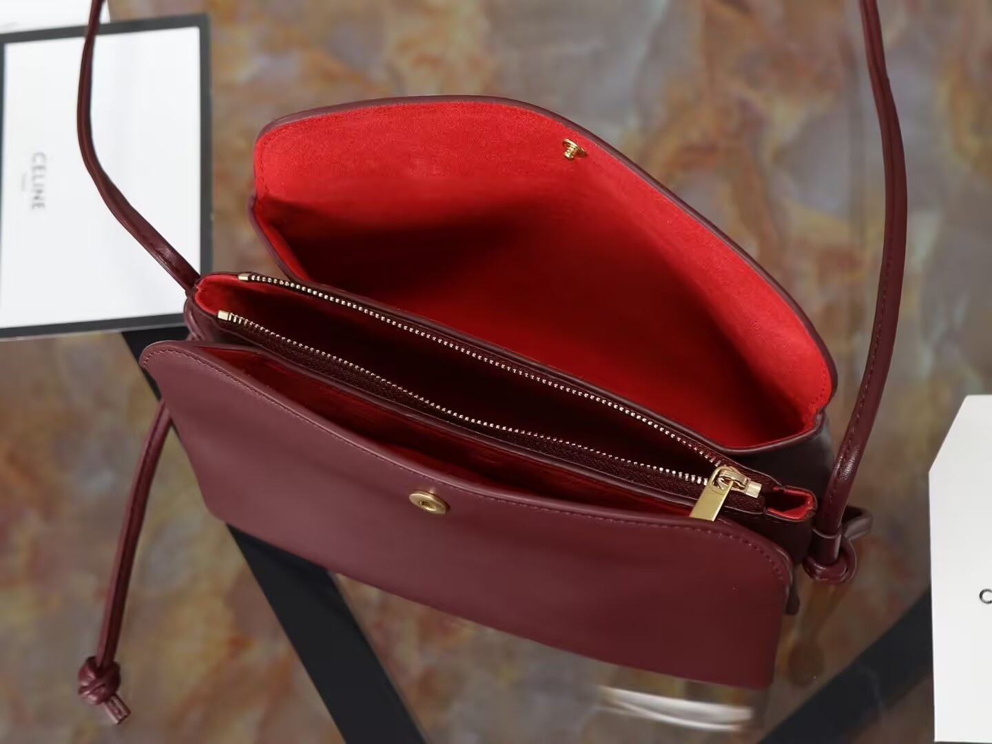 Celine TRIO FLAP IN Smooth Lambskin 22.5x13x3.5cm