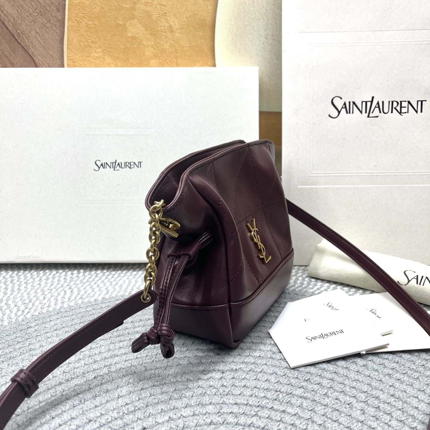 YSL JAMIE Mini Shoulder Pouch in Lambskin 14.5x15.5x8cm