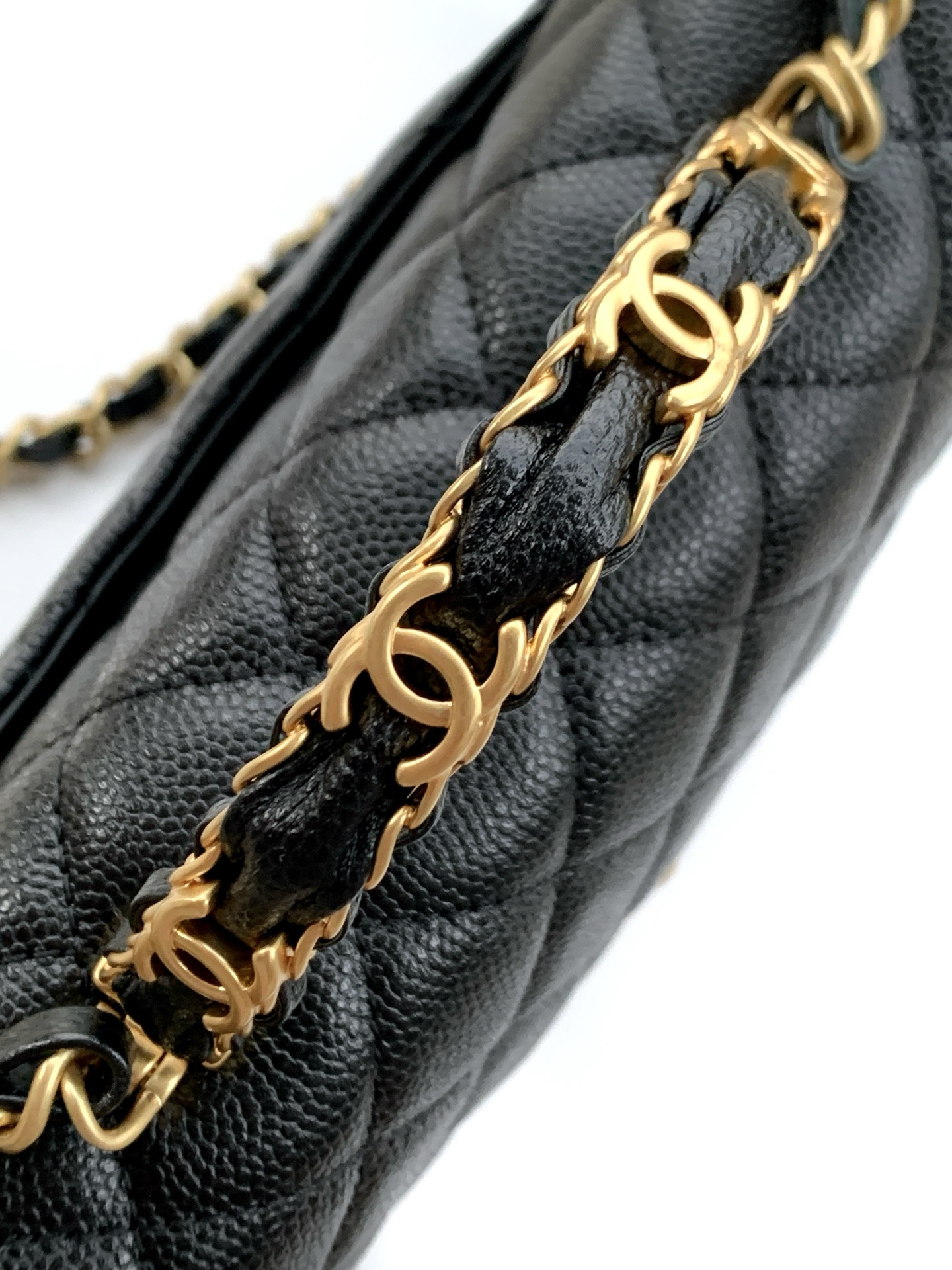 Ch**el FLAP BAG WITH TOP HANDLE 19.5x12x6.5cm