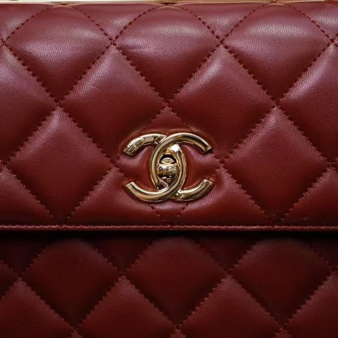 CHANEL FLAP BAG WITH TOP HANDLE 17x25x12cm