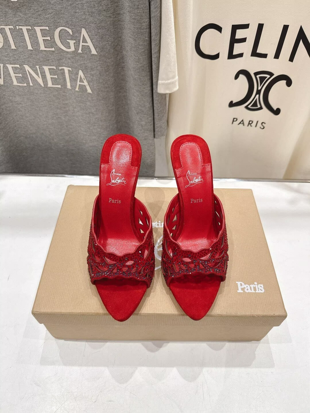 ua Chr1st1an louboutin lasera strass mule 10cm heel