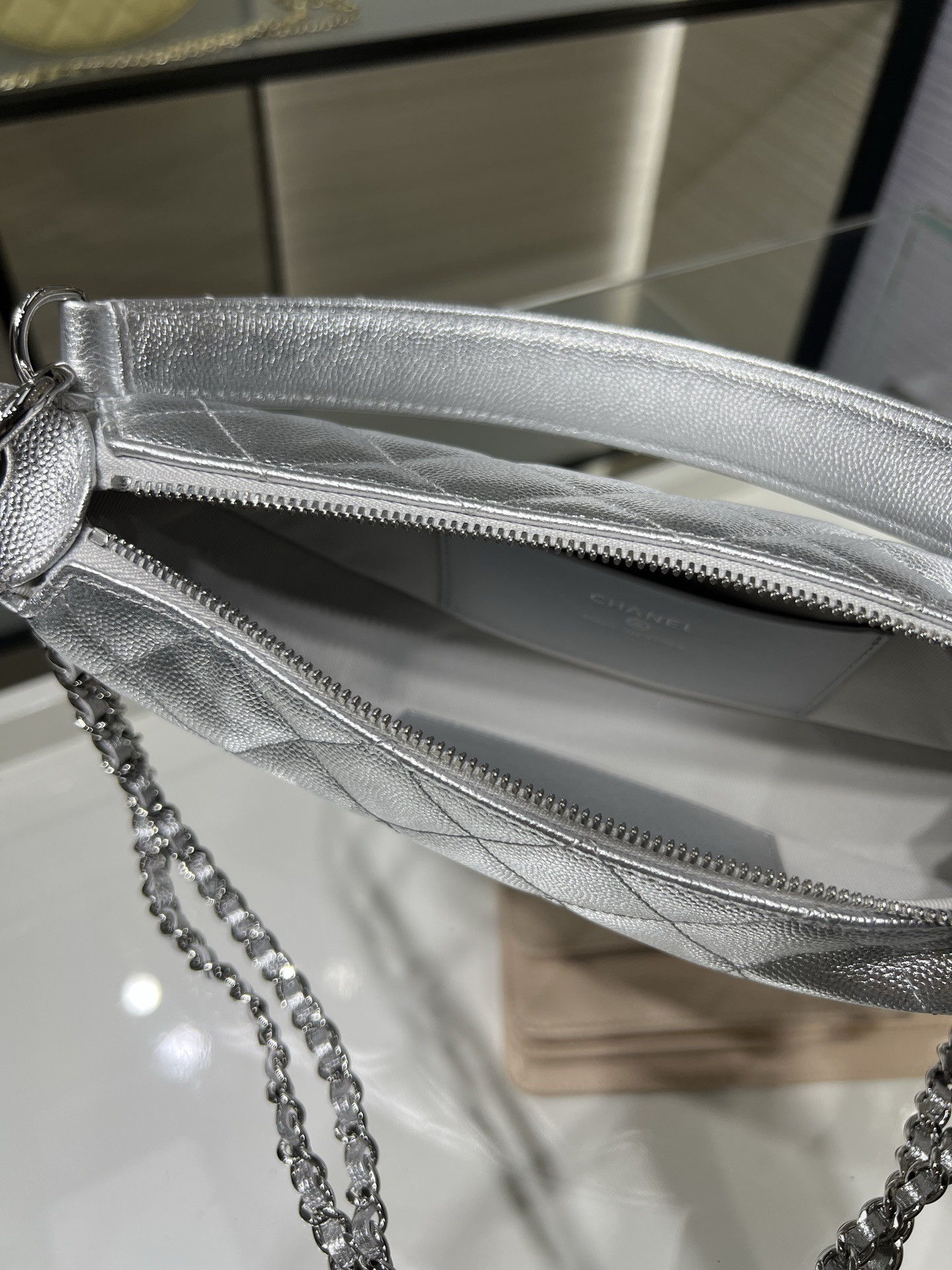 Chanel Clutch with chain Silver Hardware AP5094 15x22x6cm